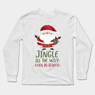 Jingle Jam: Santa's Traffic Symphony Long Sleeve T-Shirt